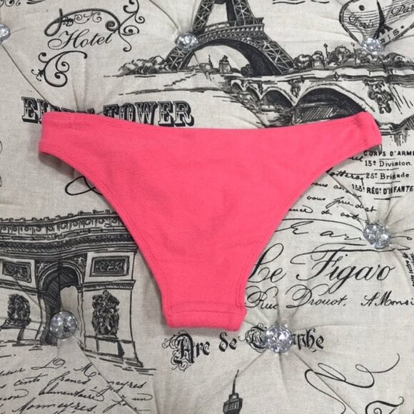 TOPSHOP Coral Velour Knot Bikini Bottoms - Picture 7 of 8
